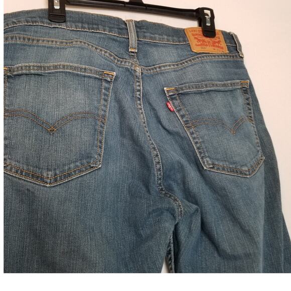 Levis 505 Jeans Men's Blue Stonewash Straight Regular Fit Size 34W X 36L - Picture 4 of 15